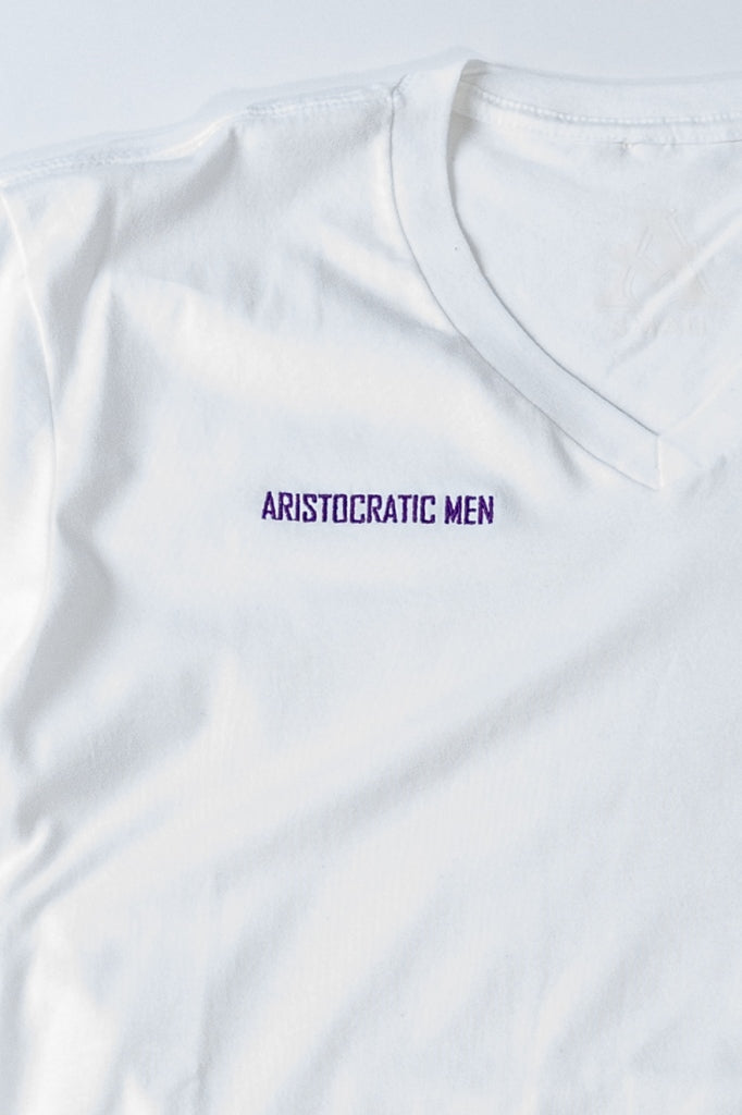 AM Embroidery V-Neck Tee