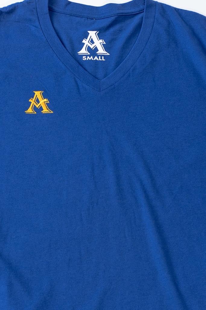 AM Embroidery V-Neck Tee