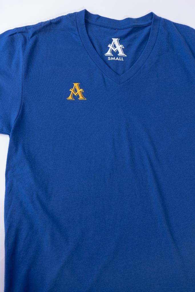 AM Embroidery V-Neck Tee