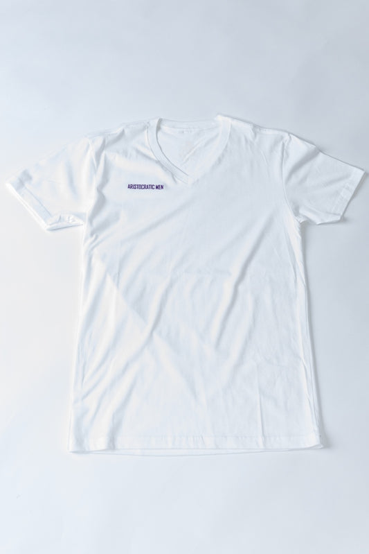 AM Embroidery V-Neck Tee